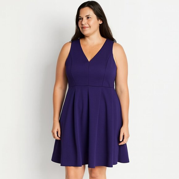 zouk Dresses & Skirts - SALE Blue Sleeveless V-Neck A-Line Midi Dress